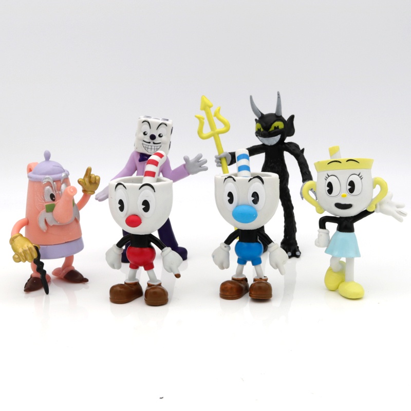 Inch Cuphead Boneka 3.6-4 Game Kue 6PCS Dekorasi Peripheral Buatan Tangan Ornamen