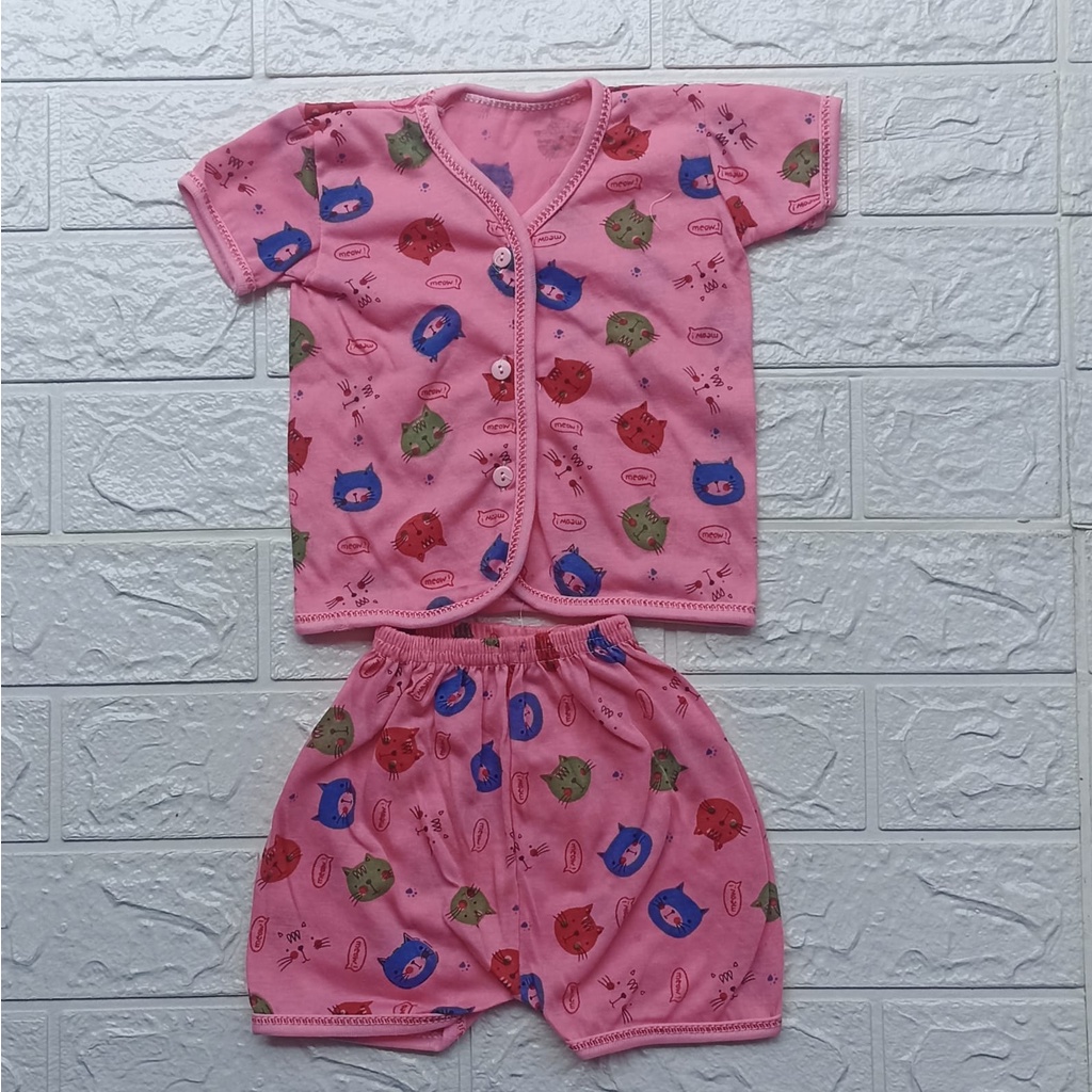 3 setelan baju bayi lengan pendek dan celana pendek 0 6 bulan