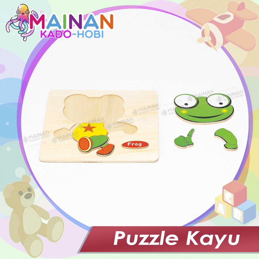 READY KADO MAINAN ANAK MATCHING PUZZLE KAYU ANIMAL FROG