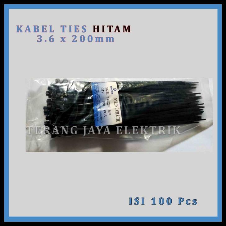 

Kabel Ties / Kabel Tis / Cable Tie / Pengikat Kabel 3,6 X 200 Hitam
