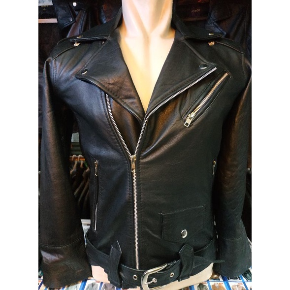 jaket kulit ramones asli kulit kambing garut
