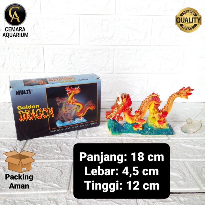 Mainan aquarium/ golden dragon/ naga/ aquarium/ hiasan aquarium/ hewan peliharaan/ aksesoris/ akseso