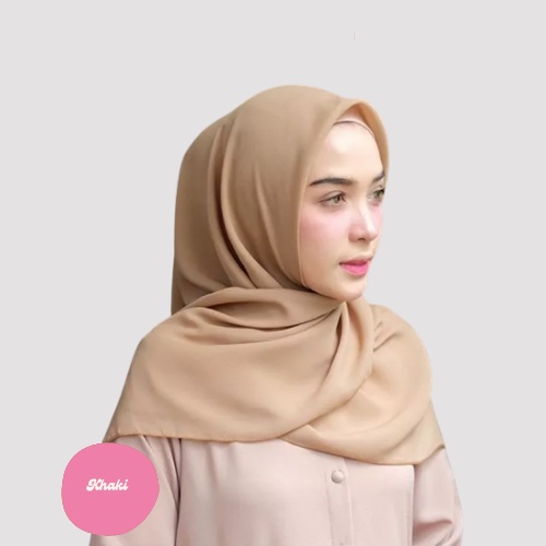 [ COD ] New 60+ Warna Daily Hijab Bella Square | Hijab Segi Empat Double Hycount | Hijab Segi Empat Bella Square-KHAKI