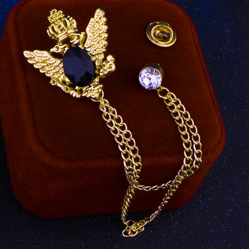 Fashion Kristal Rumbai Permata Pin Gesper Rantai Bros Wanita Pria Jas Bros Lencana Pria Korsase Perhiasan Aksesoris