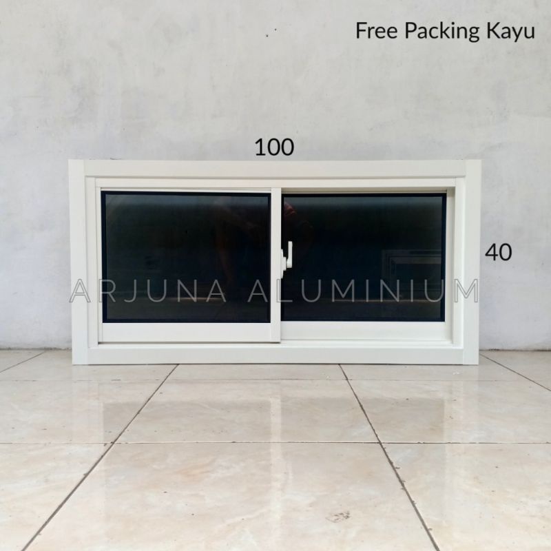 Jendela Sliding Aluminium 1 Set 100x40