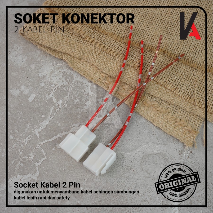 Soket Konektor Kabel 2 Pin Besar / Socket Sambung Mobil Motor