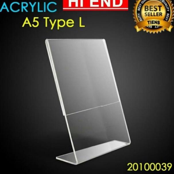 

(Y-K7K-✉) acrylic tent holder / akrilik tent card A5 tempat brosur Meja bentuk L langsung kirim
