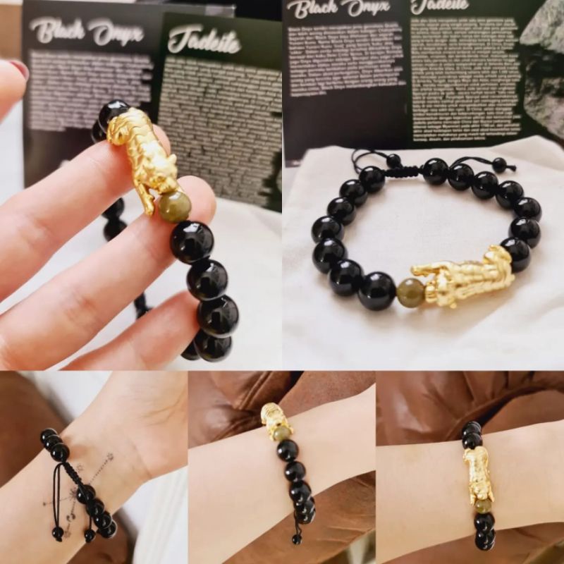 GELANG BLACK ONYX JADEIT TIGER NATURAL STONE