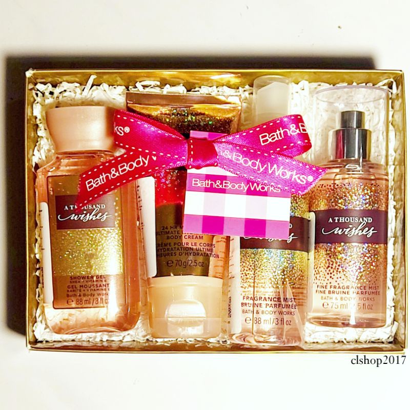 BBW A THOUSAND WISHES ATW BATH &amp; BODY WORKS TRAVELSIZE PAKET VALENTINE'S DAY