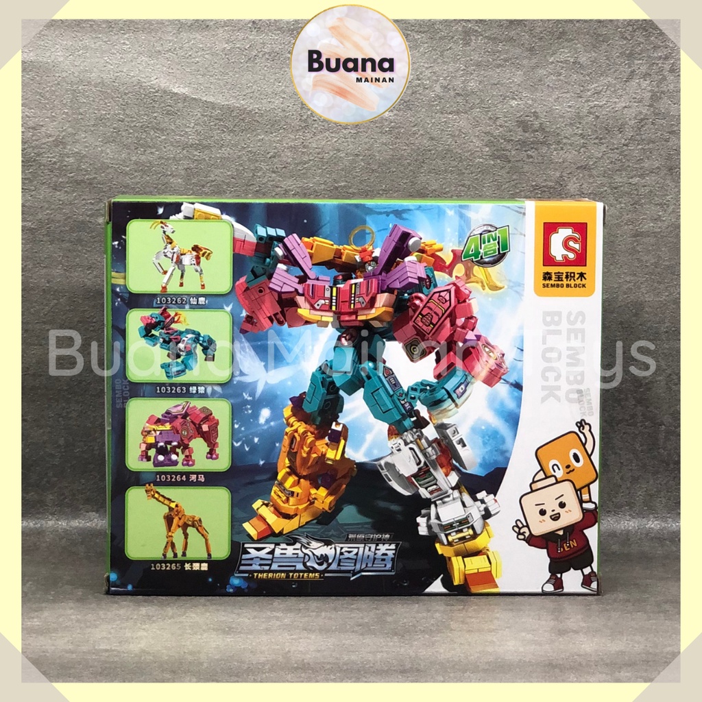 BRICKS SEMBO THERION TOTEMS ZOO ANIMAL MAINAN EDUKASI ANAK COWO CEWE BLOCK BRICK 103262