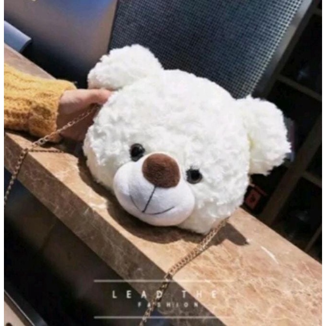 Tas Beruang Selempang Fashion Dewasa &amp; Anak Karakter Bulu Teddy Bear tas HP dan boneka