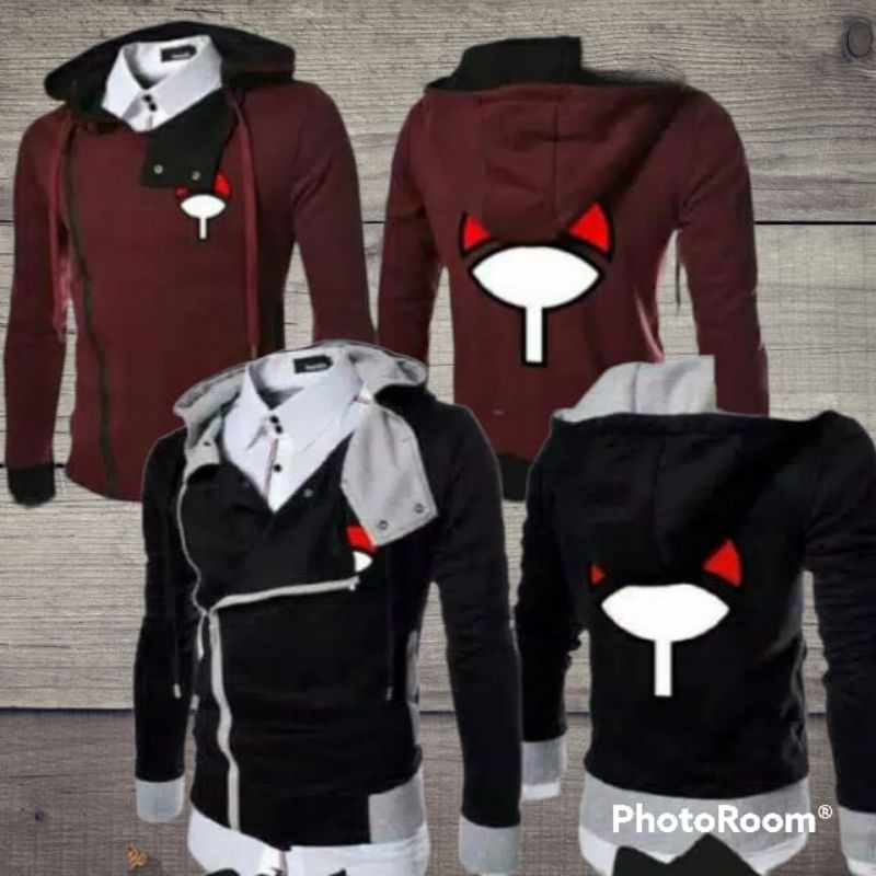 JAKET SWEATER HOODIE STYLE HARAKIRI PRIA WANITA COSPLAY ANIME NARUTO CLAN UCHIHA ITACHI SASUKE MURAH