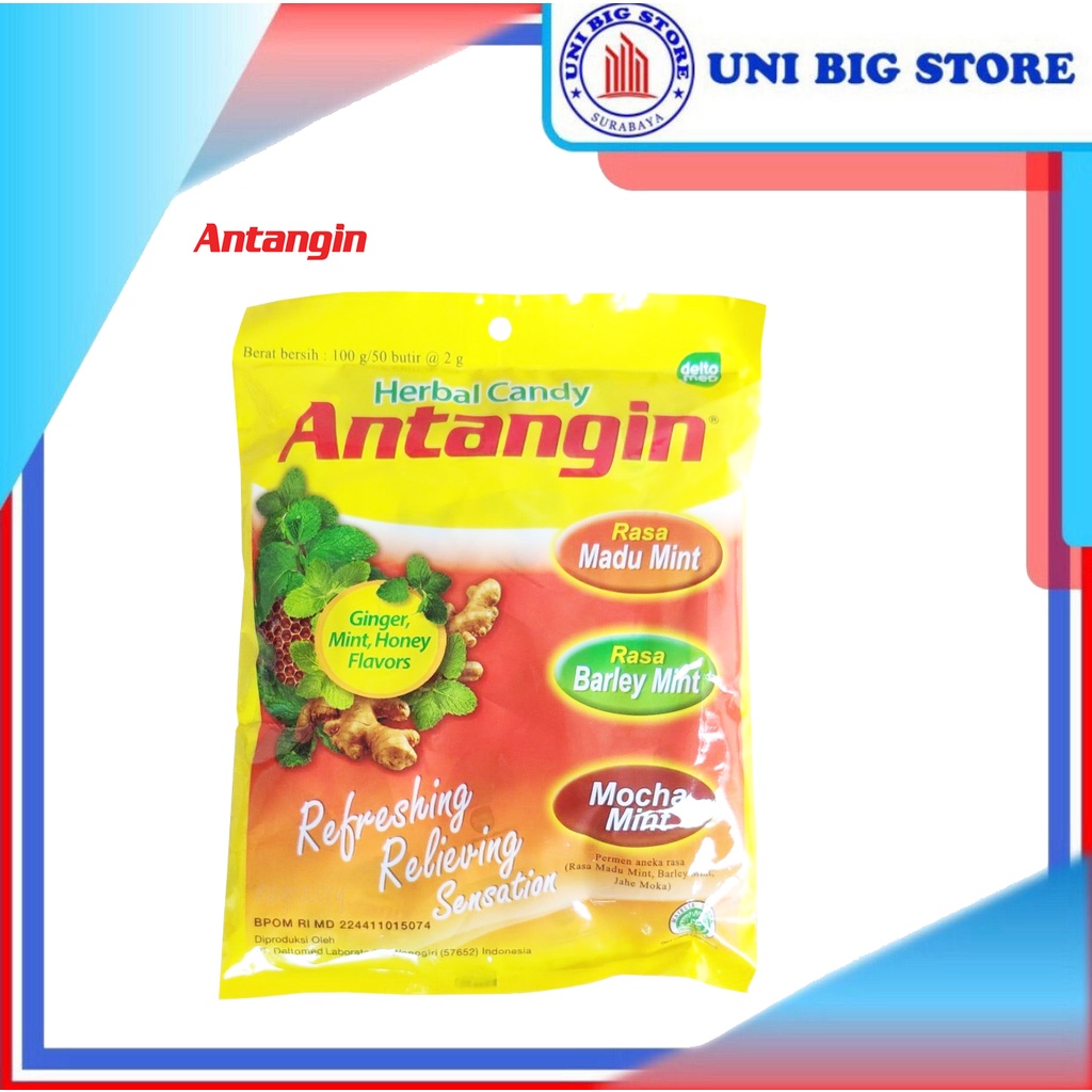 

Antangin Herbal Candy Ginger Mint Honey 100 gr Permen Jahe Herbal