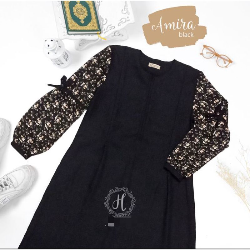 Gamis Dress Wanita Shakila mix Motif