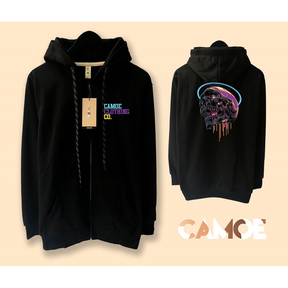 Jaket Hoodie Zipper CAMOE 3D Skull Tengkorak Space