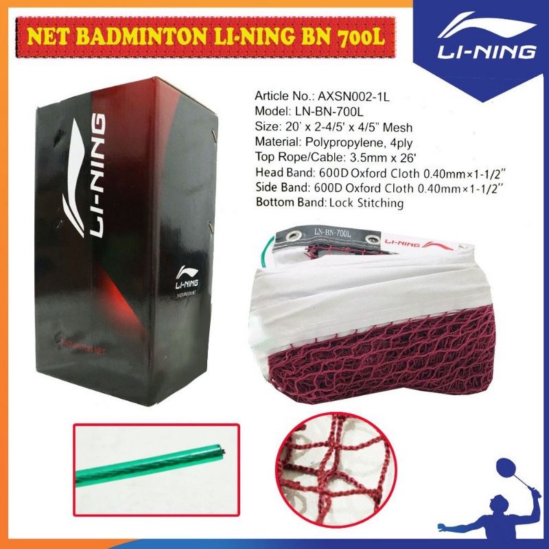 Net Badminton Lining BN-450 L BN-600 L BN-700 L Original