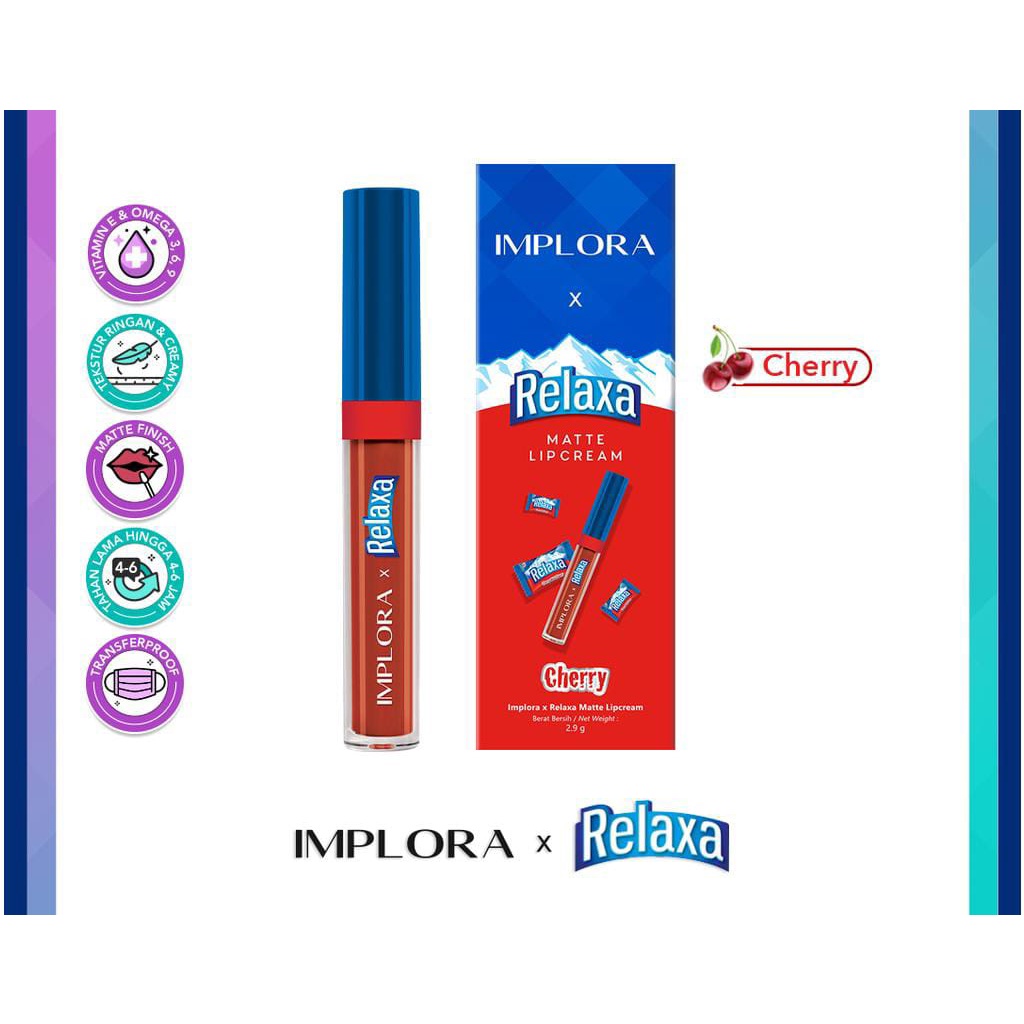 [ IMPLORA ] Lip Cream Matte Relaxa Special Limited Edition BPOM