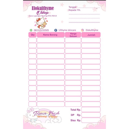 

Cetak NOTA SATUAN 2PLY