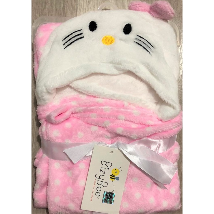 Selimut Bayi Topi Boneka / Selimut Bayi Karakter Fleece-HK DOT