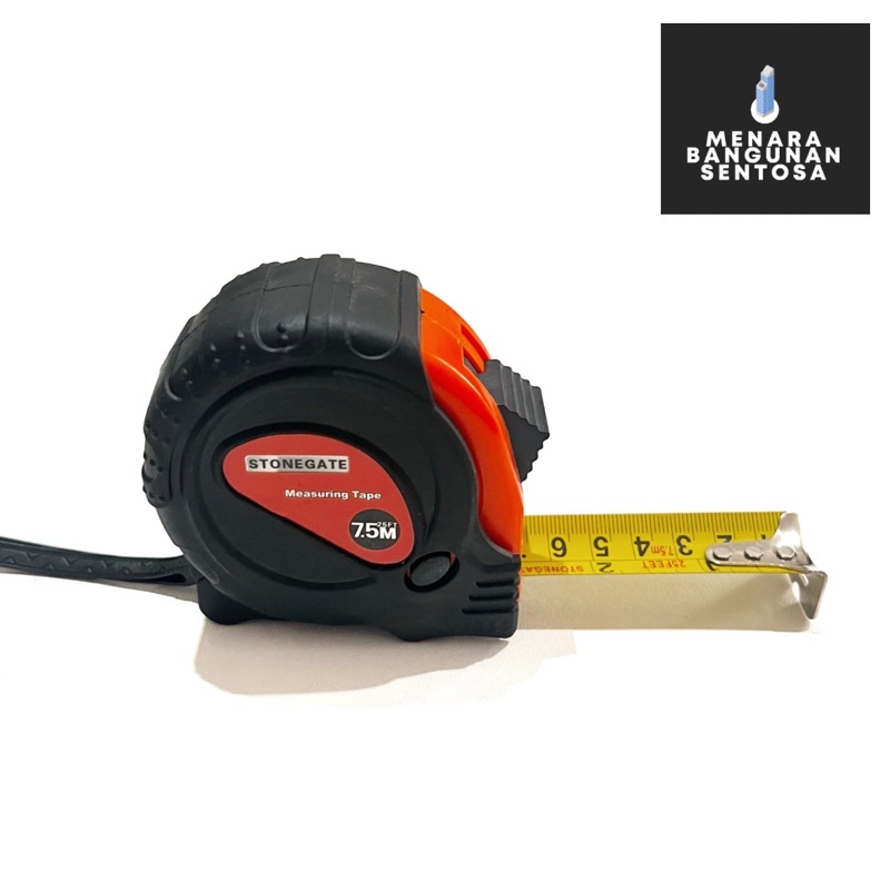 Meteran Karet 7.5 m (7.5m) / Rol Meter Tukang Self Stop