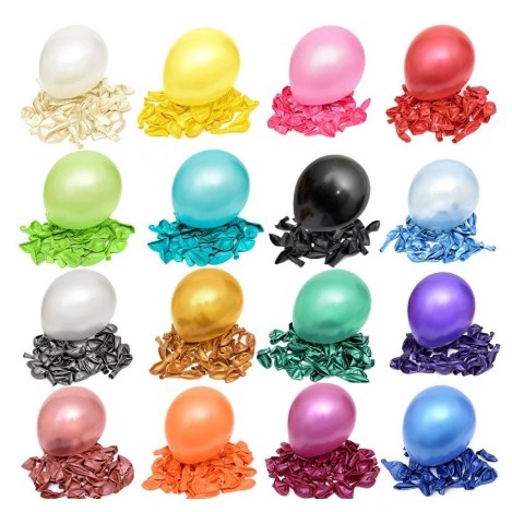 100pcs BALON LATEX METALIK / BALLON KARET POLOS 12 INCHI