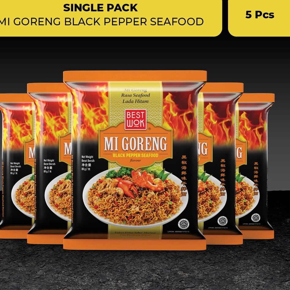 

【MEGA SALE】 Best Wok Mi Goreng Blackpepper Seafood Single Pack (5 pcs)