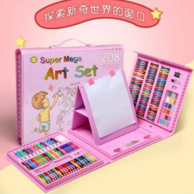 Crayon Viral super mega Art Set 208pcs / Crayon Anak&quot; menggambar