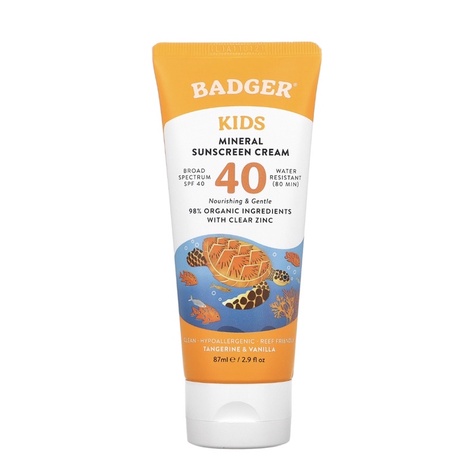 Badger Company Kids Mineral Sunscreen Cream SPF 40 Tangerine & Vanilla (87 ml)