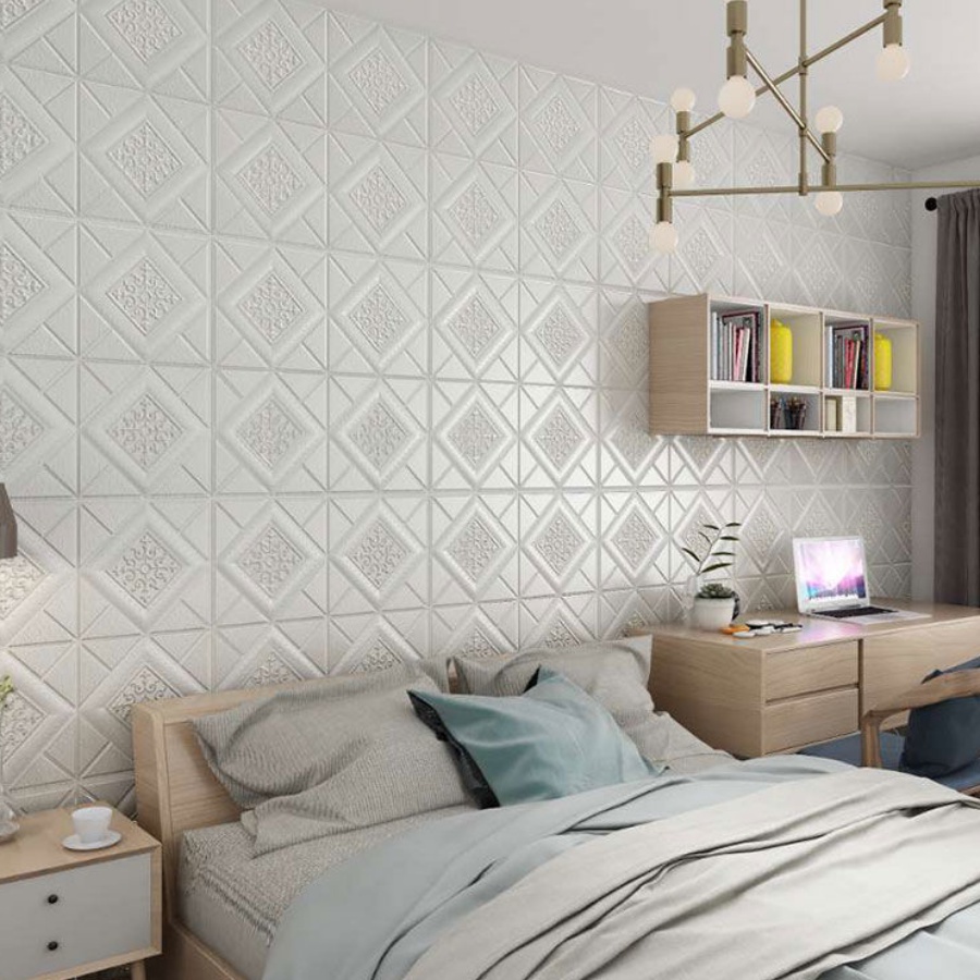 Wallpaper dinding 3D kamar tidur wallpaper Foam Motif Batu Bata Dekorasi kamar Stiker Dinding for Bedroom