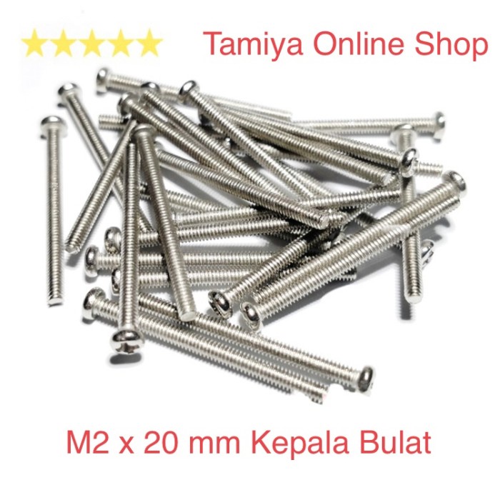 Tamiya Screw M2 / Baut Putih / Baut Silver 20 mm per pcs (NS829)