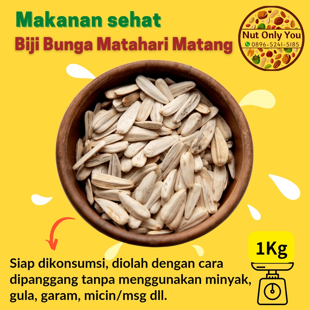 

Biji Bunga Matahari Panggang Oven Roasted Sunflower Seed Plain 1kg