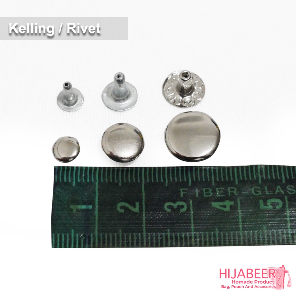 Kelling Rivet Silver  8mm (50pcs) - Aksesoris Tas dan Kerajinan Tangan