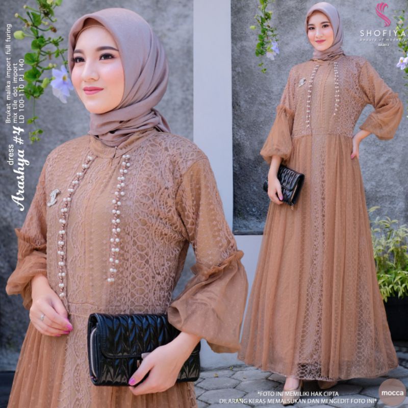 Arashya Dress Ori Shofiya Gamis Pesta Gamis Kondangan Gamis Bruklat