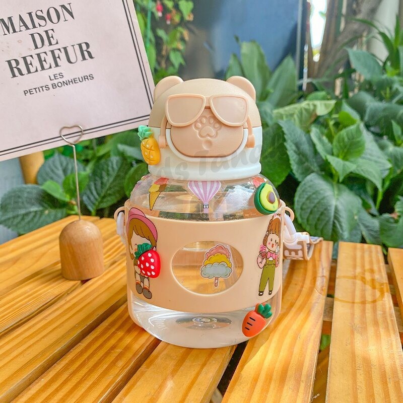 BOTOL MINUM ANAK BPA FREE DENGAN SEDOTAN MOTIF LUCU / BOTOL MINUM SEKOLAH ANAK