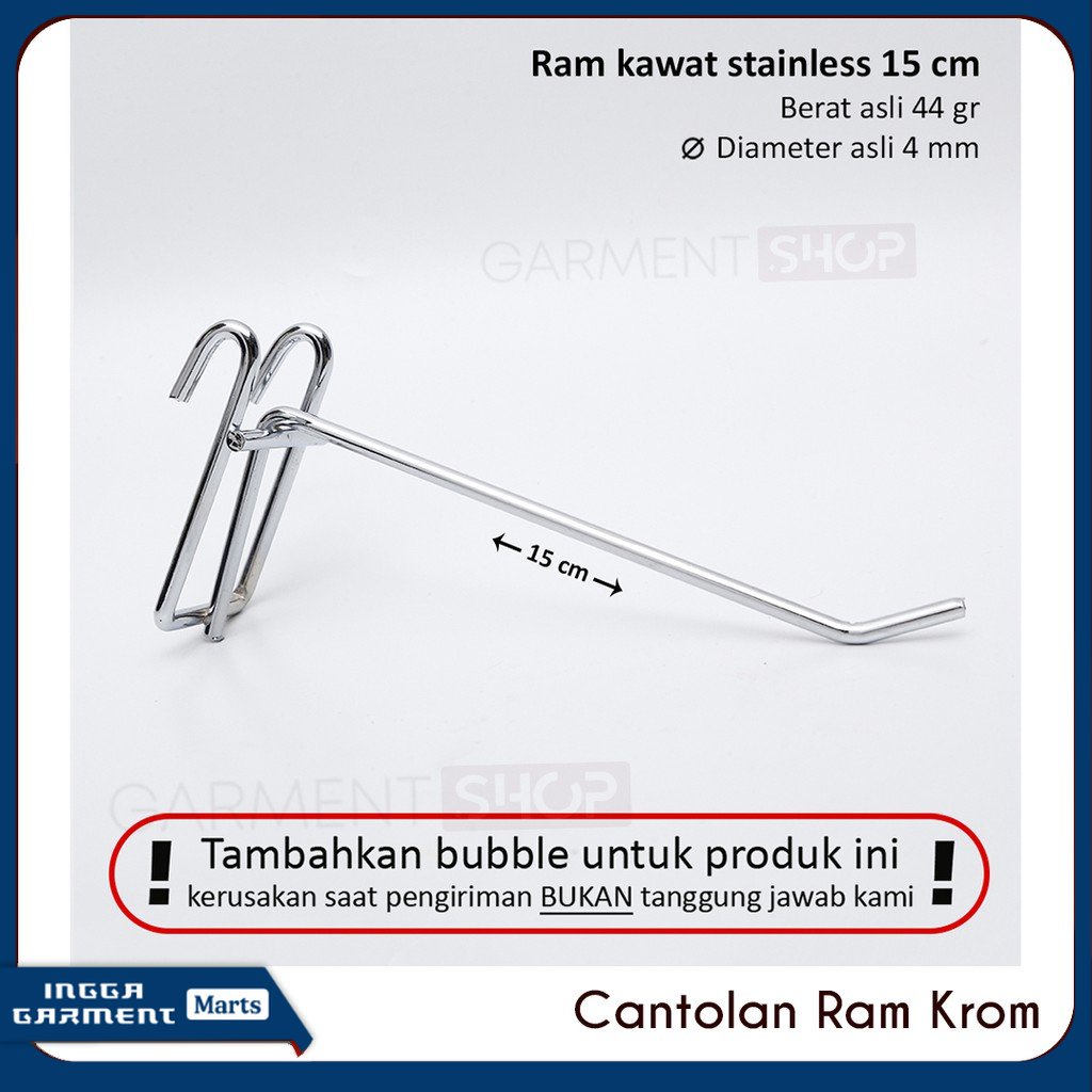 Ram Kawat Stainless Chrome 15 cm