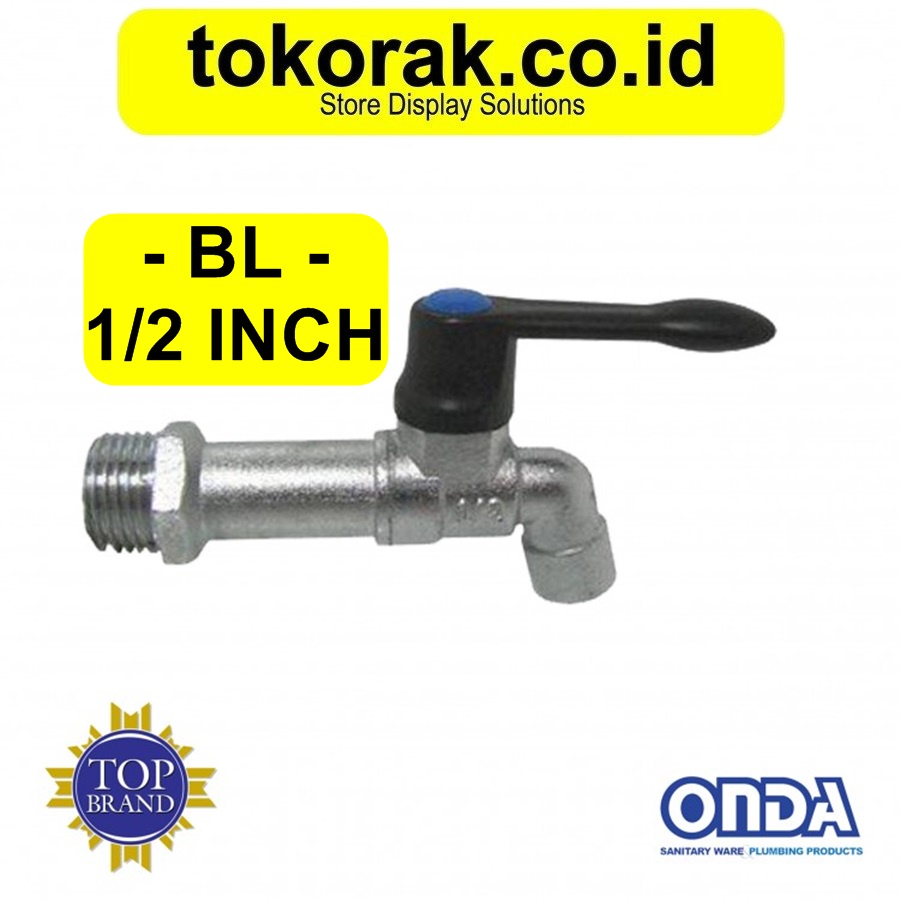 KRAN AIR ONDA BL 1/2&quot; HITAM KERAN CEBOL TEMBOK CUCI TANGAN PUTAR