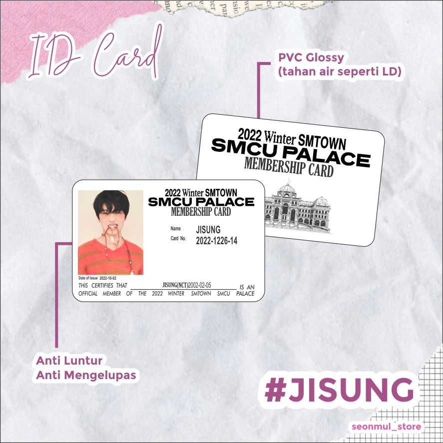 2022 Winter SMTOWN : SMCU PALACE INVITATION MEMBERSHIP CARD 2022  NCT DREAM