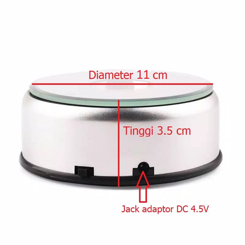 Display pajangan putar lampu 7 led 7led rotary rotate rotating stand elektrik untuk etalase hp dll