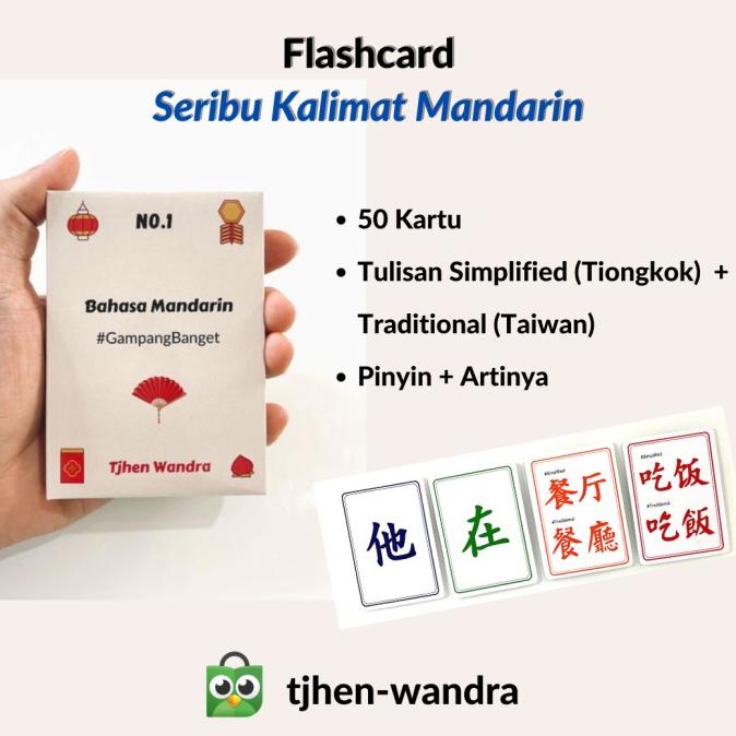 [BISA COD] Flashcard Seribu Kalimat Bahasa Mandarin Tjhen Wandra