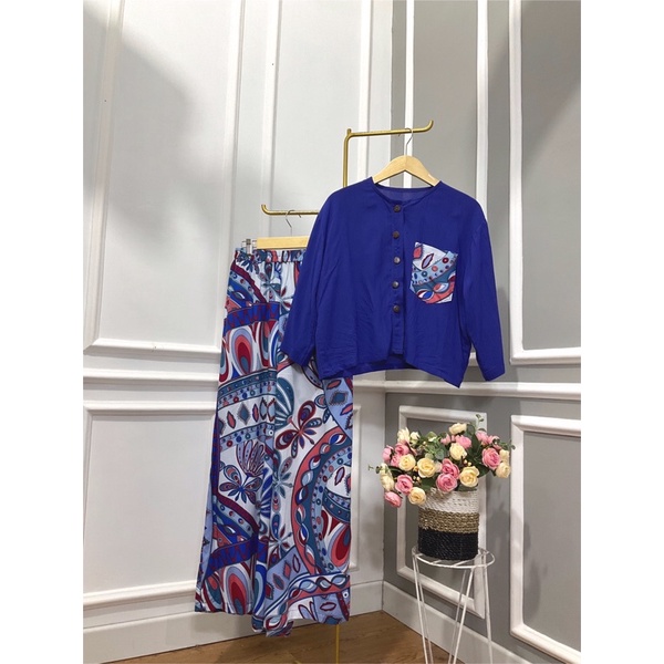 ONE SET KULOT /JEMA ONE SET/SETELAN CROP TOP/SETELAN BUNGA KULOT JUMBO/COD/KIRANA SET /ONE SET TUNIK