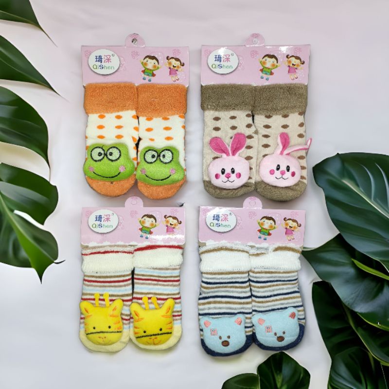 Kaos Kaki Bayi Motif Lipat  Boneka LuCu Imut Tebal