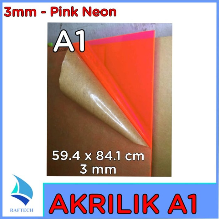 Akrilik / Acrylic A1 Tebal 3 mm Acrylic Pink Neon Marga Cipta