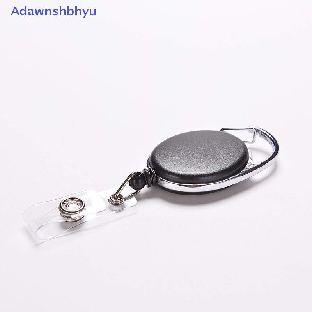 Adhyu Retractable Recoil ID Badge Lanyard Name Tag Kunci Card Holder Belt Klip Hitam ID