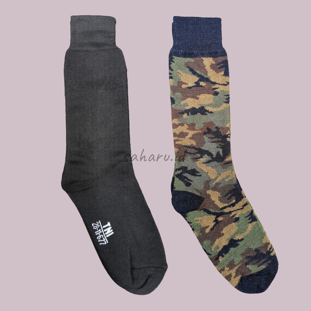 Kaos kaki PDL kaos kaki TNI HITAM Tebal Berkualitas