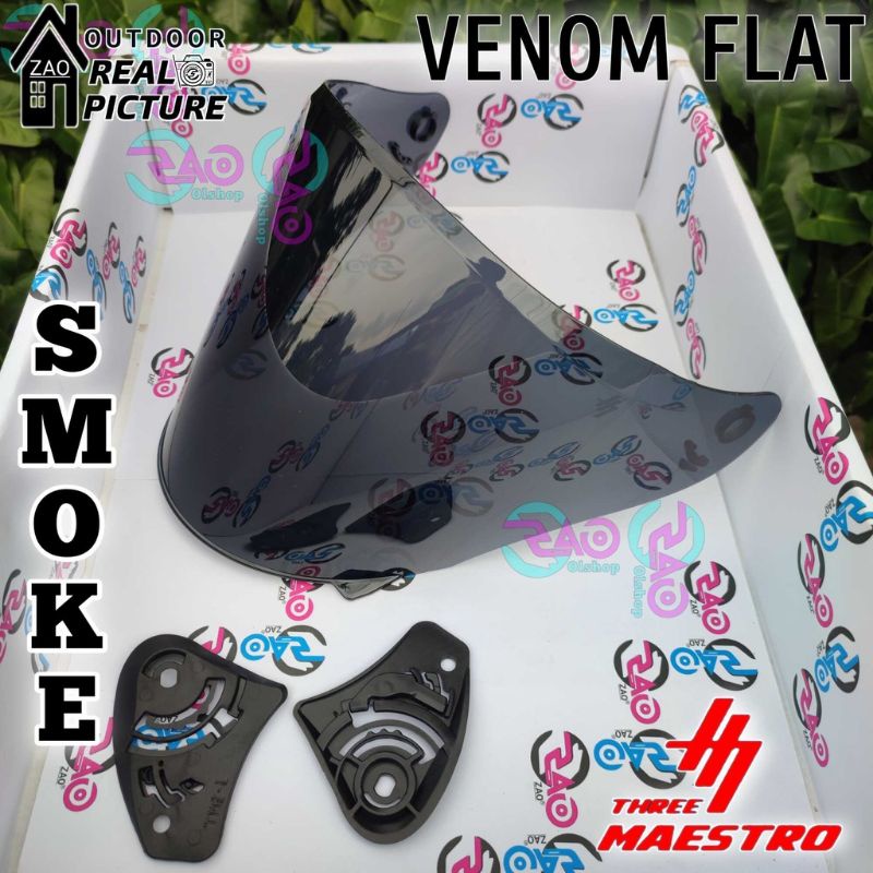 Kaca visor FLAT Helm KYT Maxi Visor Helmet FLAT venom open all varian semua ukuran