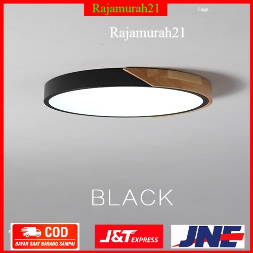 Lampu LED Plafon Modern Ceiling Light 24W 30cm Cool White - Black - 7RLL9FBK