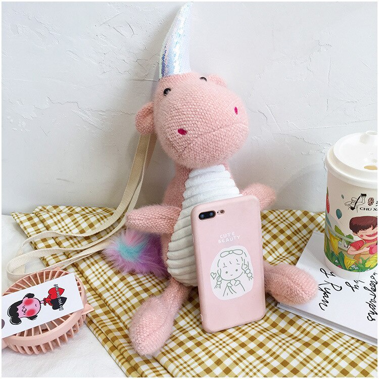 BARANG IMPORT Tas selempang bahu Lucu Gadis Baru Jepang dan Korea Kartun Gadis Tas Bulu Kecil unicorn Mainan Mewah kwalitas tinggi