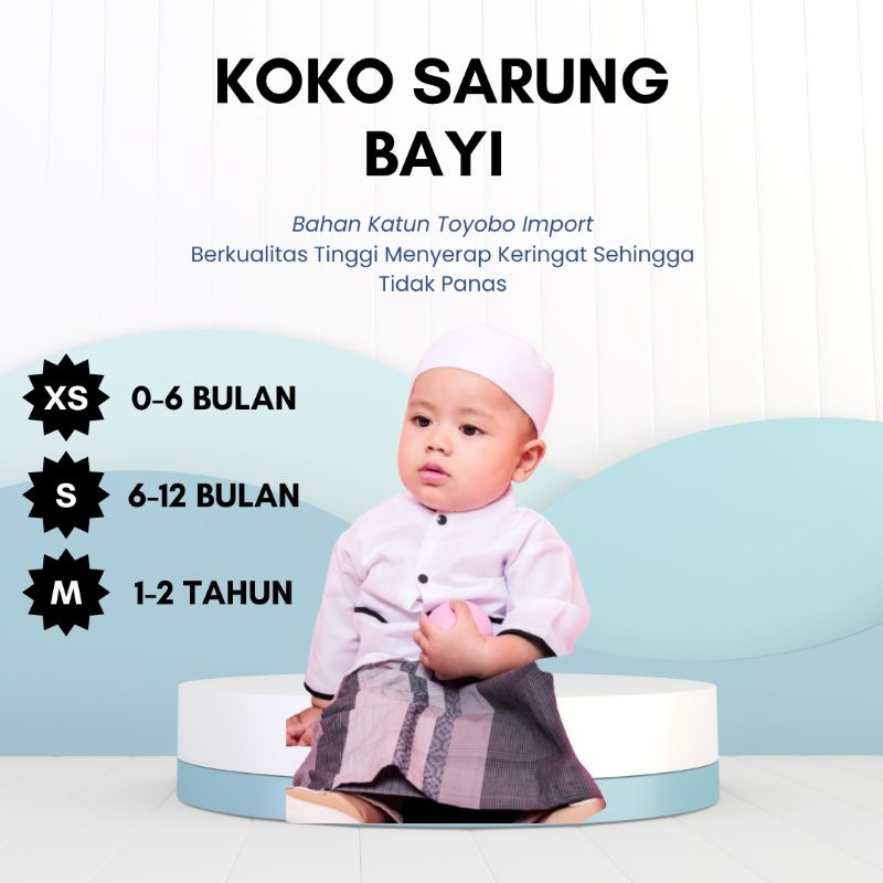 Baju Koko Bayi Model Koko Sarung Bayi Baju Koko Bayi Laki Laki 6 12 Bulan Koko Bayi Baju Muslim Bayi