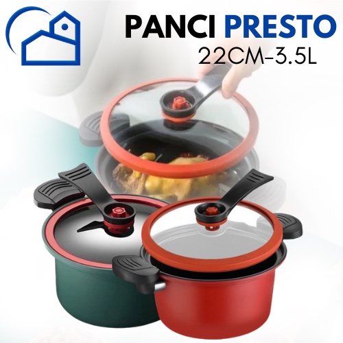 Panci Presto Cooker Pot 3.5 Liter Melunakan Daging Lembut Anti Lengket / panci presto viral gsf 22 cm G-5122 panci presto totipotent free bubble warp- 8822