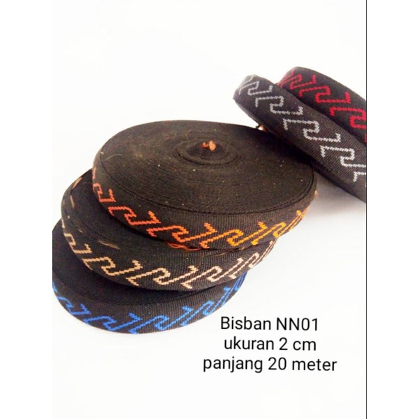 bisban tali webbing NN01 ukuran 2 cm 1 rol panjang 20 meter